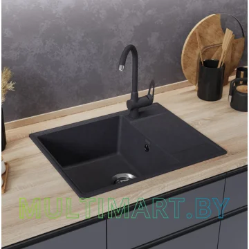Кухонная мойка MAUNFELD Lacrima 605 MFQS-605DGR (темно-серый) картинка 2